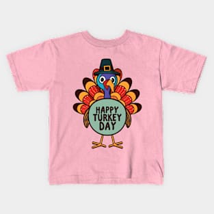 Hyappy turkey day Kids T-Shirt